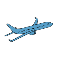 International flight ticket and luggage