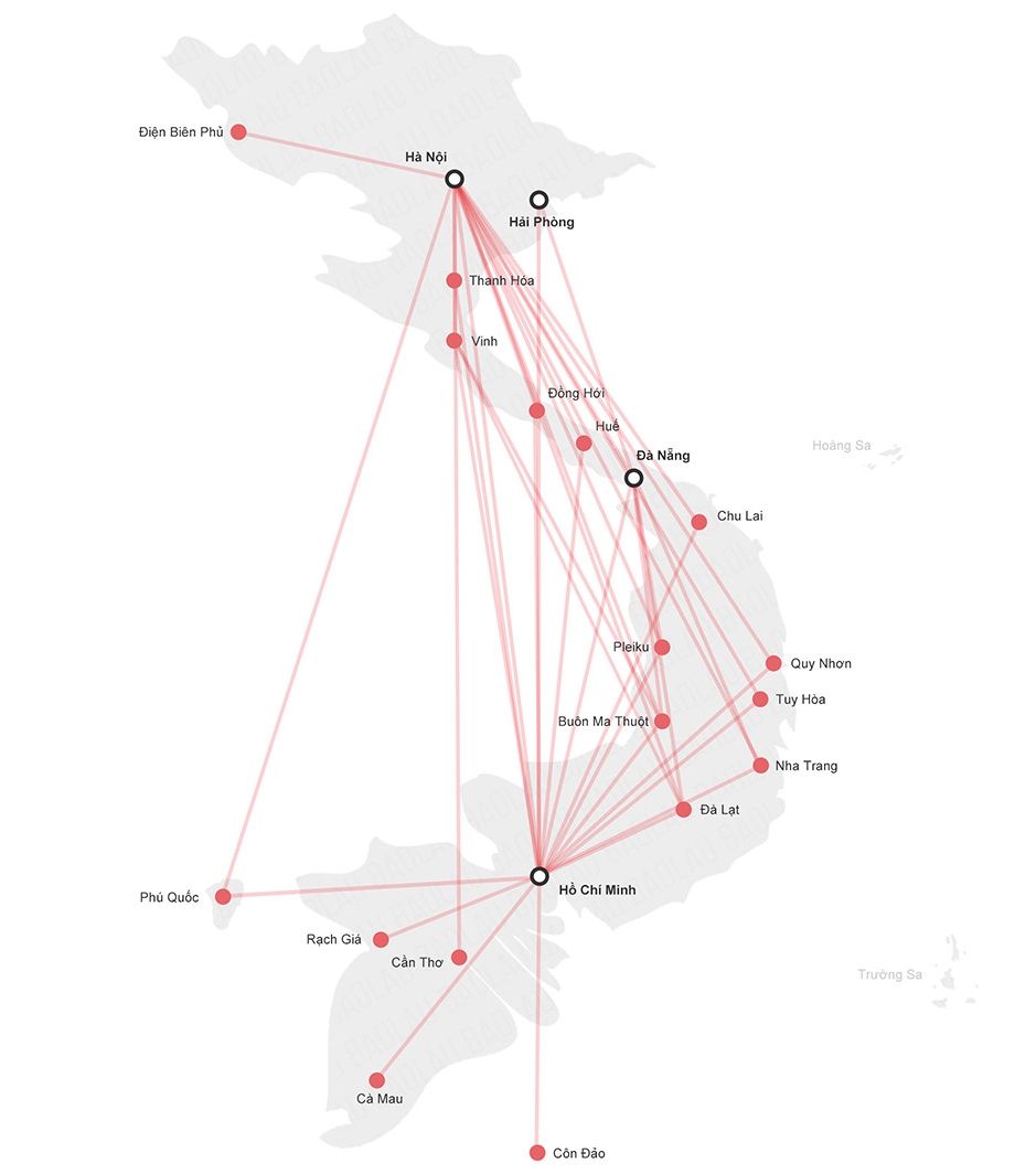 Vietnam Flight Map