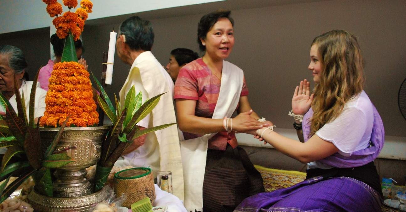 baci ceremony in laos - laos travel